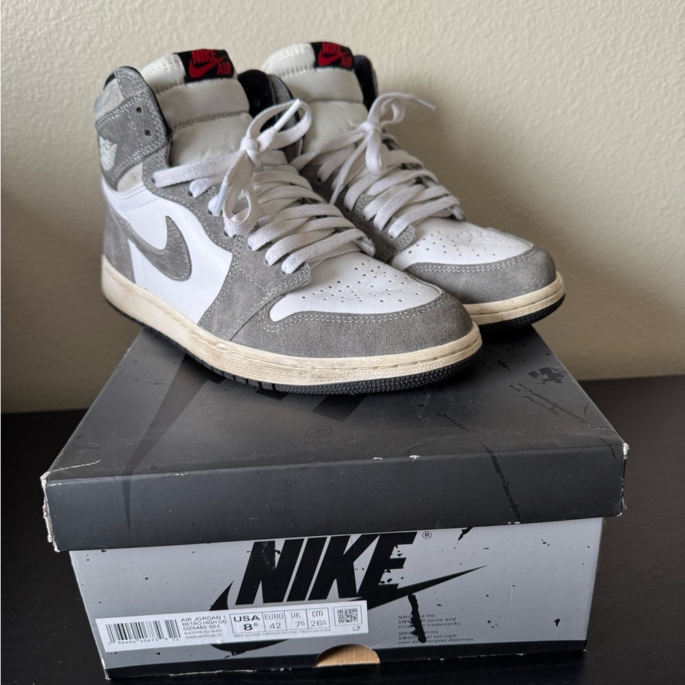 Size 8.5 Men Air Jordan 1 High Washed Black
